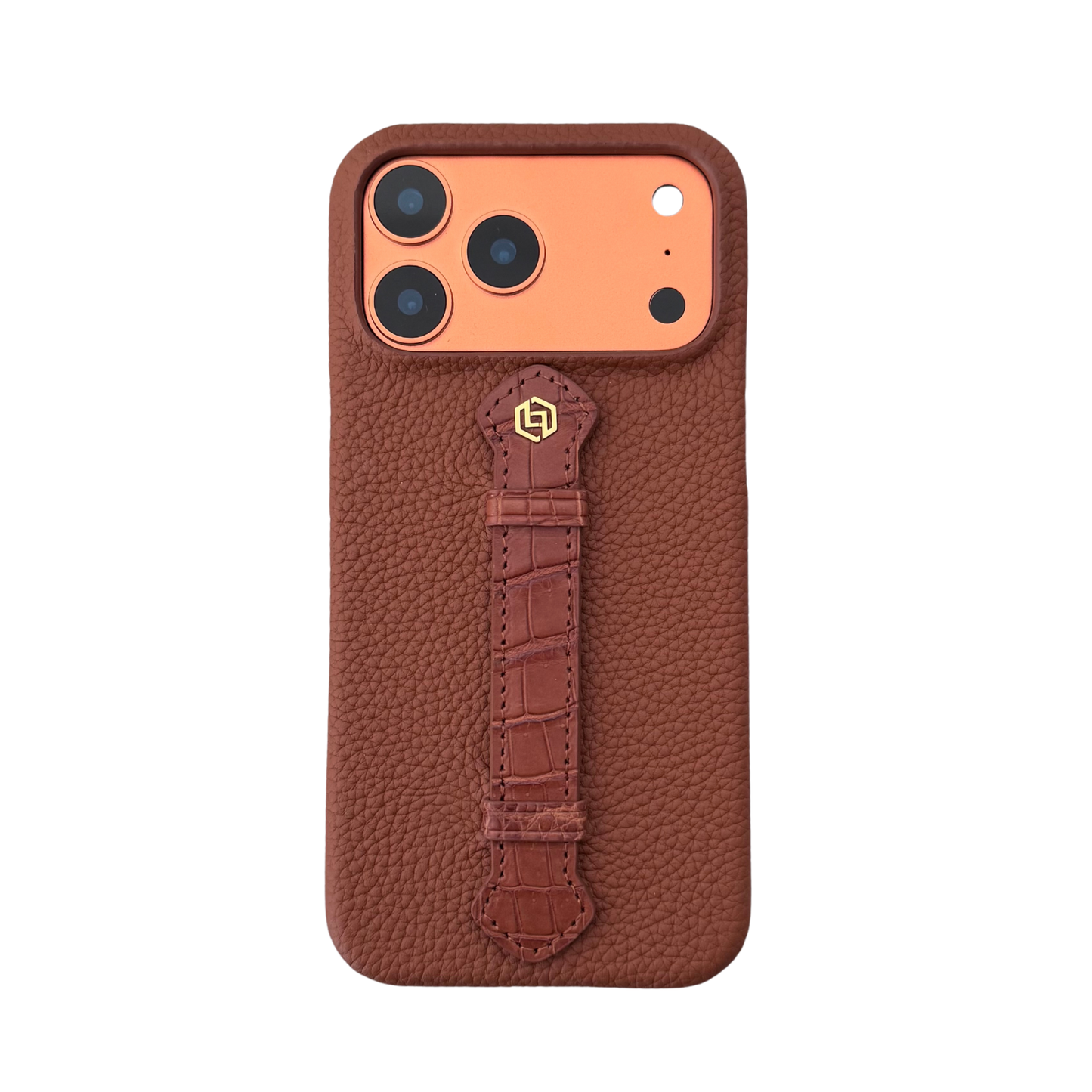 Tan togo with croco middle strap Brown - iPhone 17 pro max