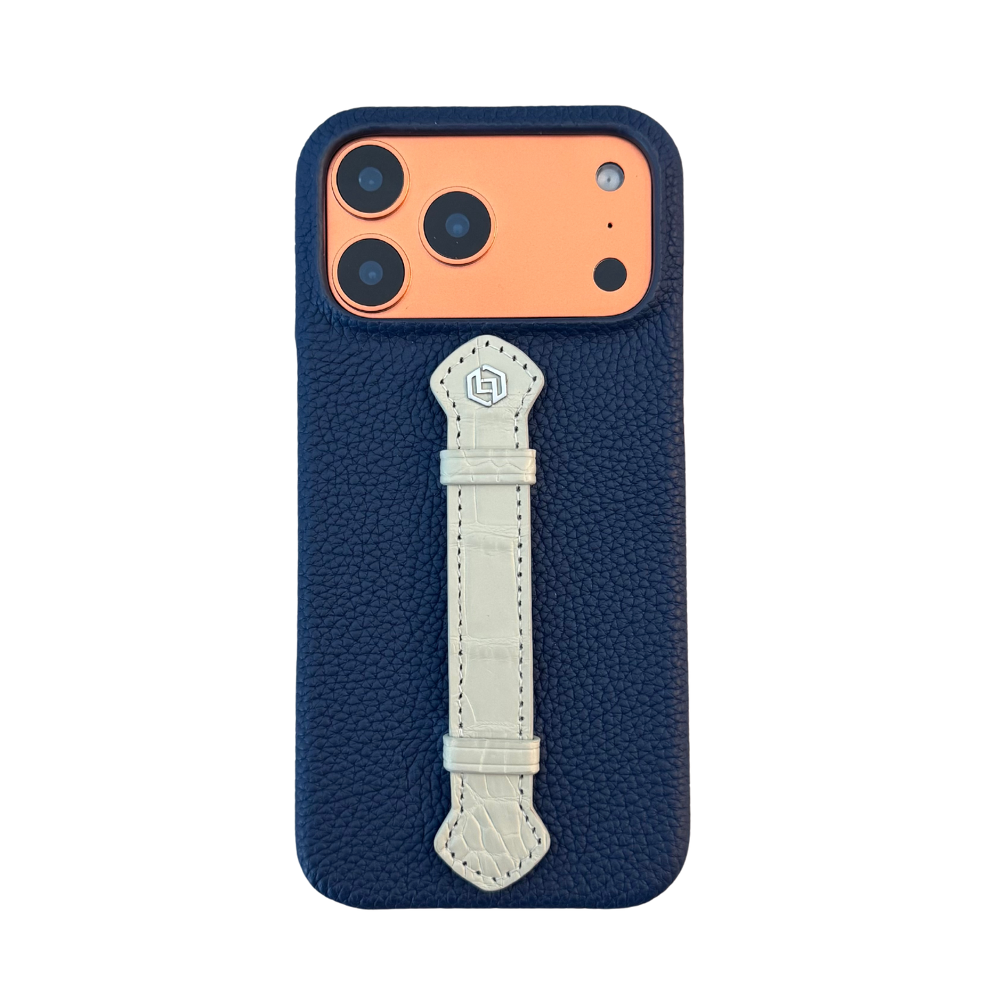 Deep Blue togo with croco middle strap Grey - iPhone 17 pro max