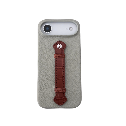Crystal Grey togo with croco middle strap Brown - iPhone 17 air