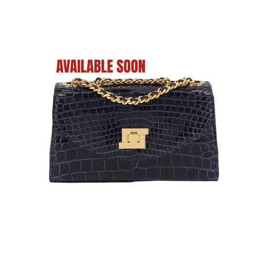 Navy Blue - Clutch Crocodile