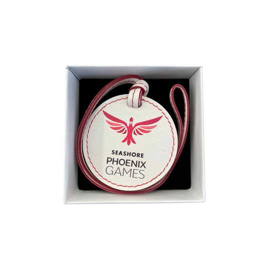 Leather Charms - White Round Phoenix