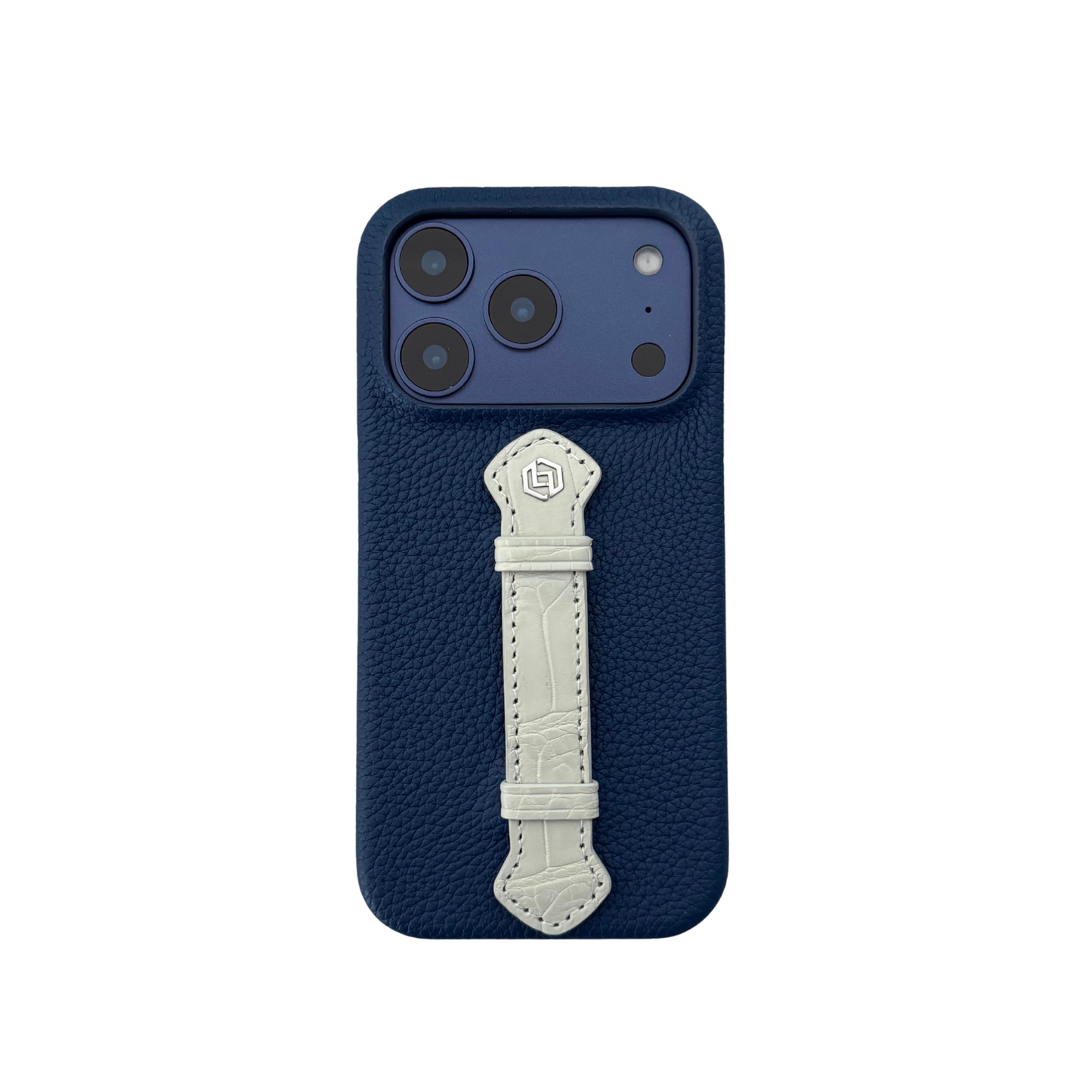 Deep Blue togo with croco middle strap Grey - iPhone 17 pro