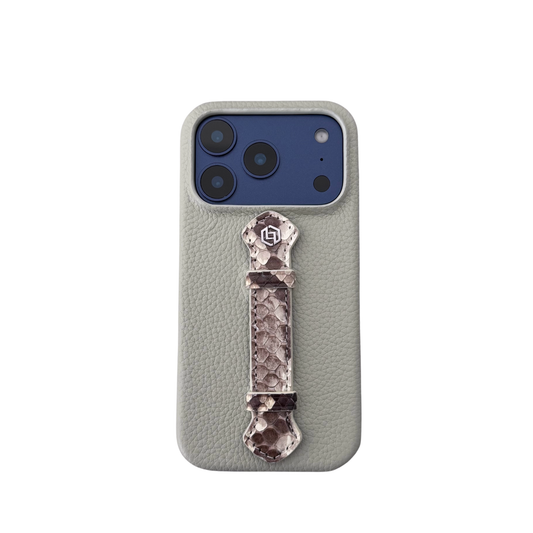 Crystal Grey togo with python middle strap Beige - iPhone 17 pro