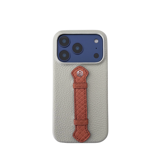 Crystal Grey togo with python middle strap Brown - iPhone 17 pro