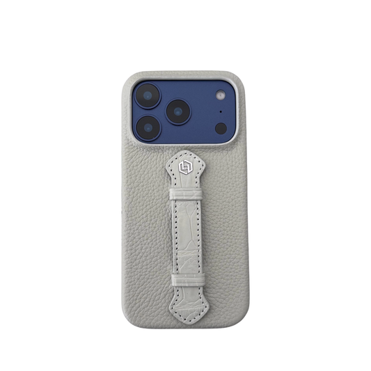 Crystal Grey togo with croco middle strap Grey - iPhone 17 pro