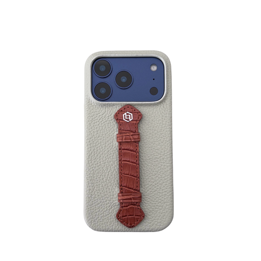 Crystal Grey togo with croco middle strap Blown - iPhone 17 pro