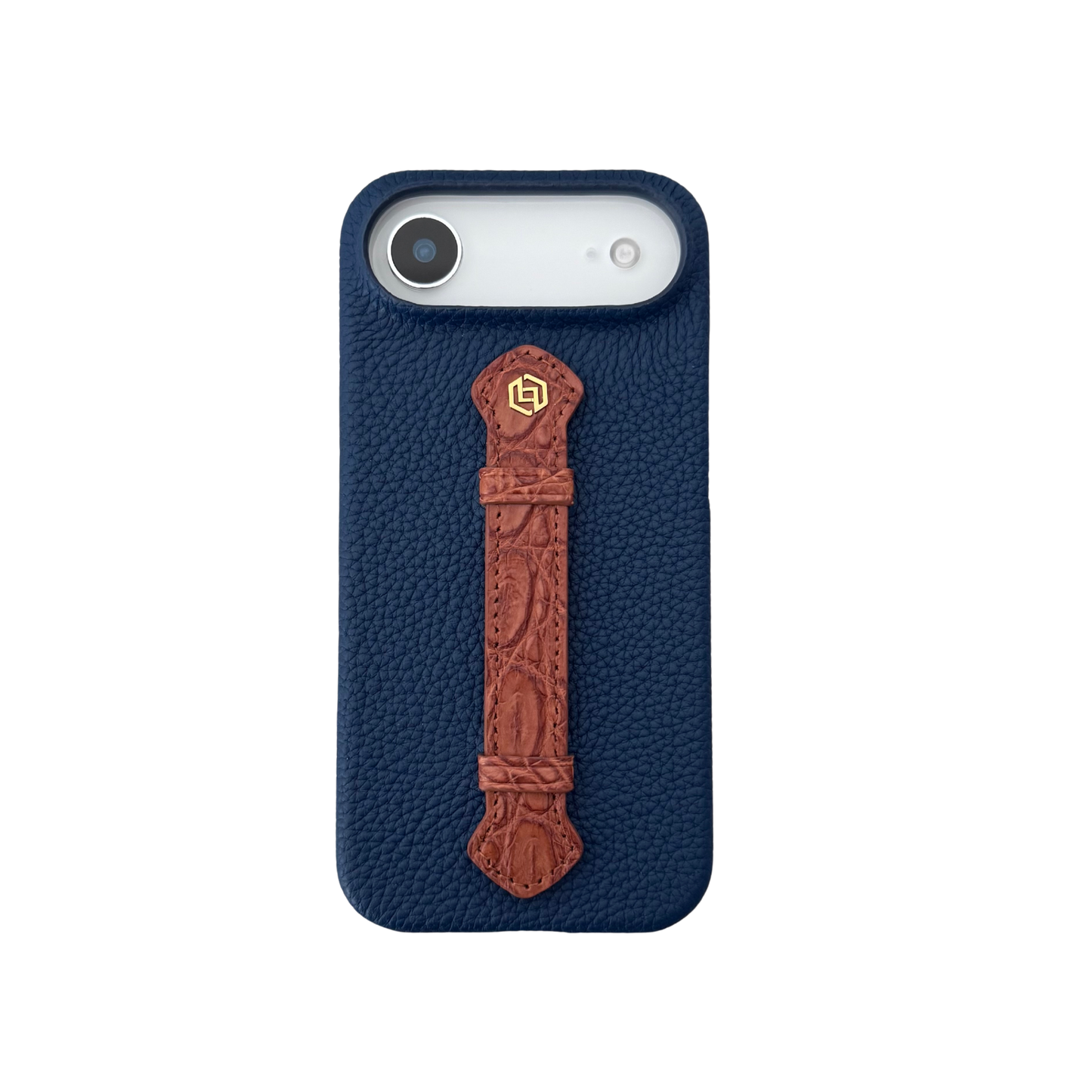 Deep Blue togo with croco middle strap Brown - iPhone 17 air