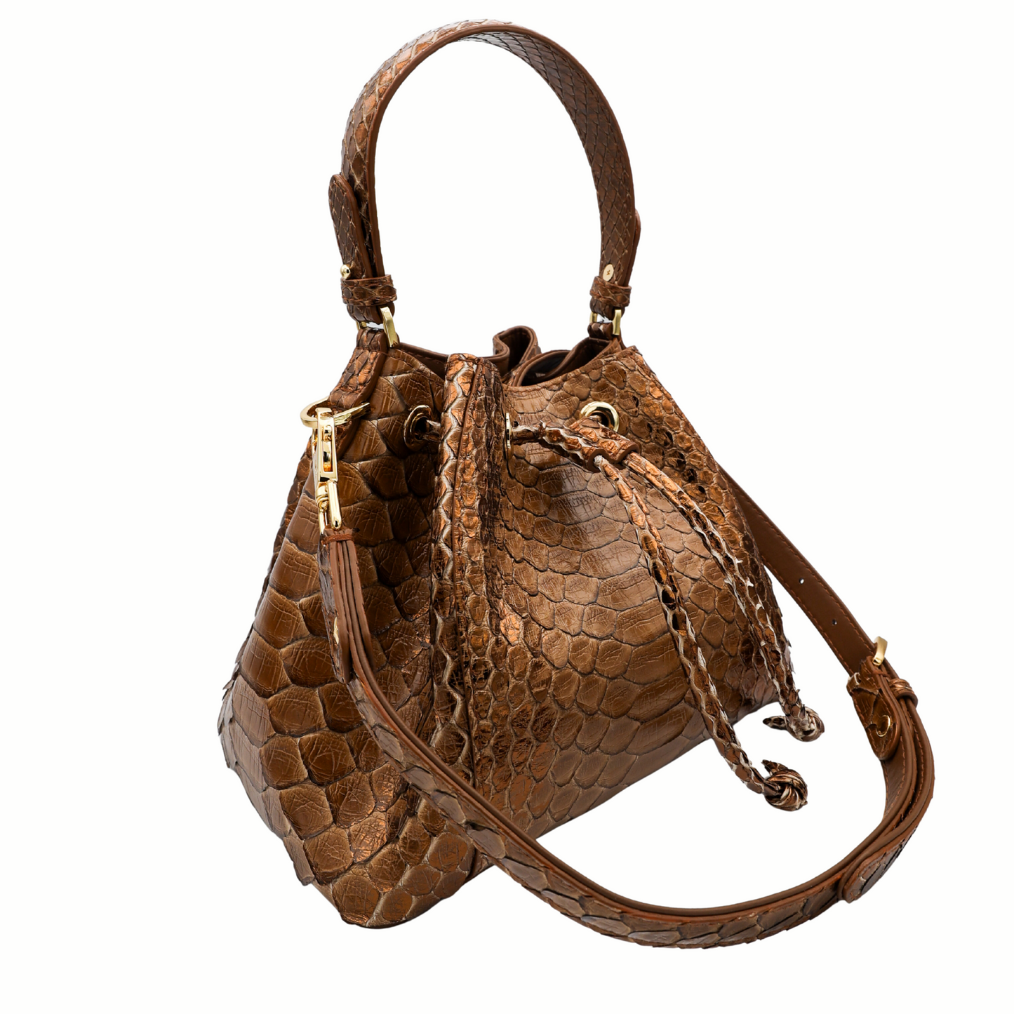 Tresor Taupe Brown - Bucket Bag Python