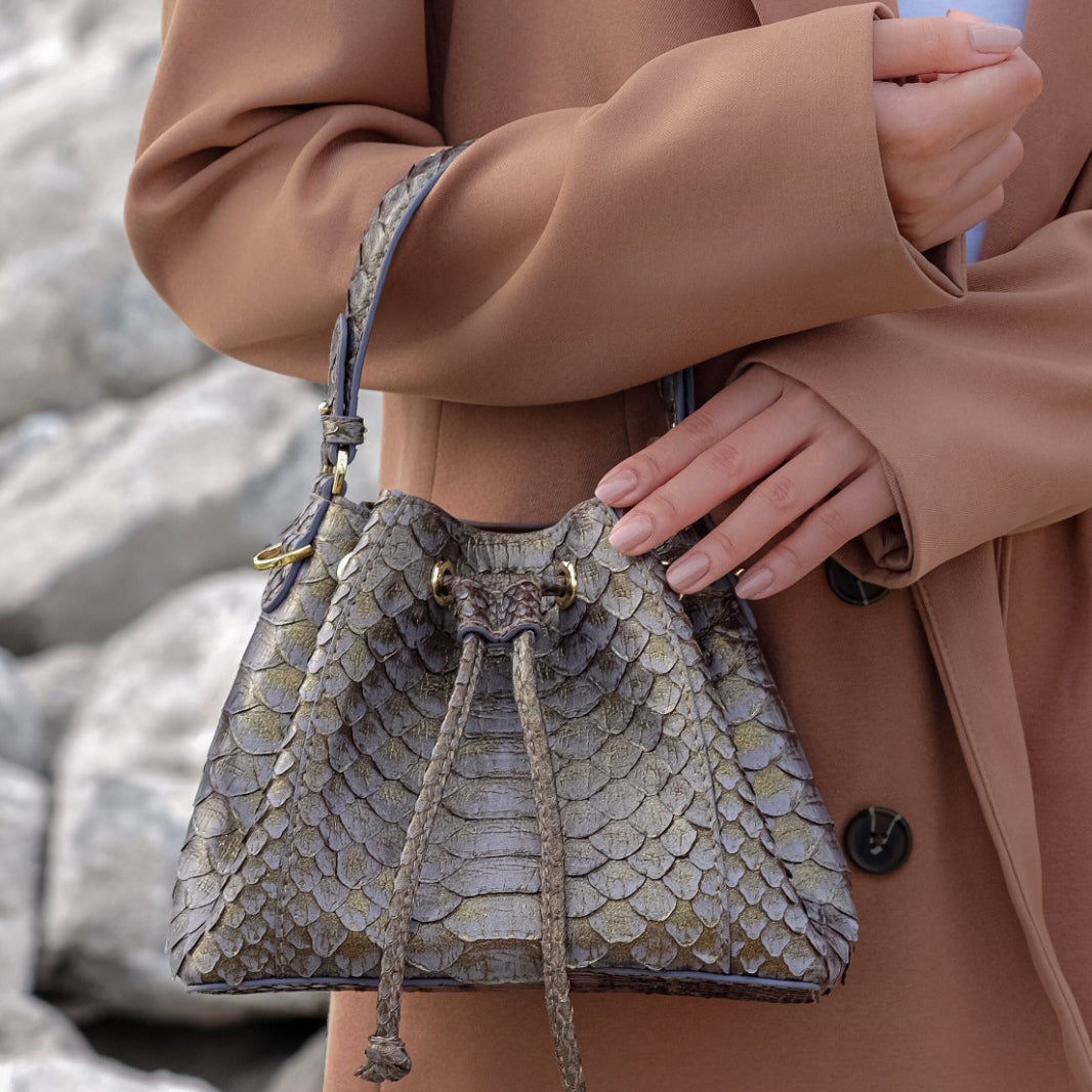 Moxi Lilac - Bucket Bag Python