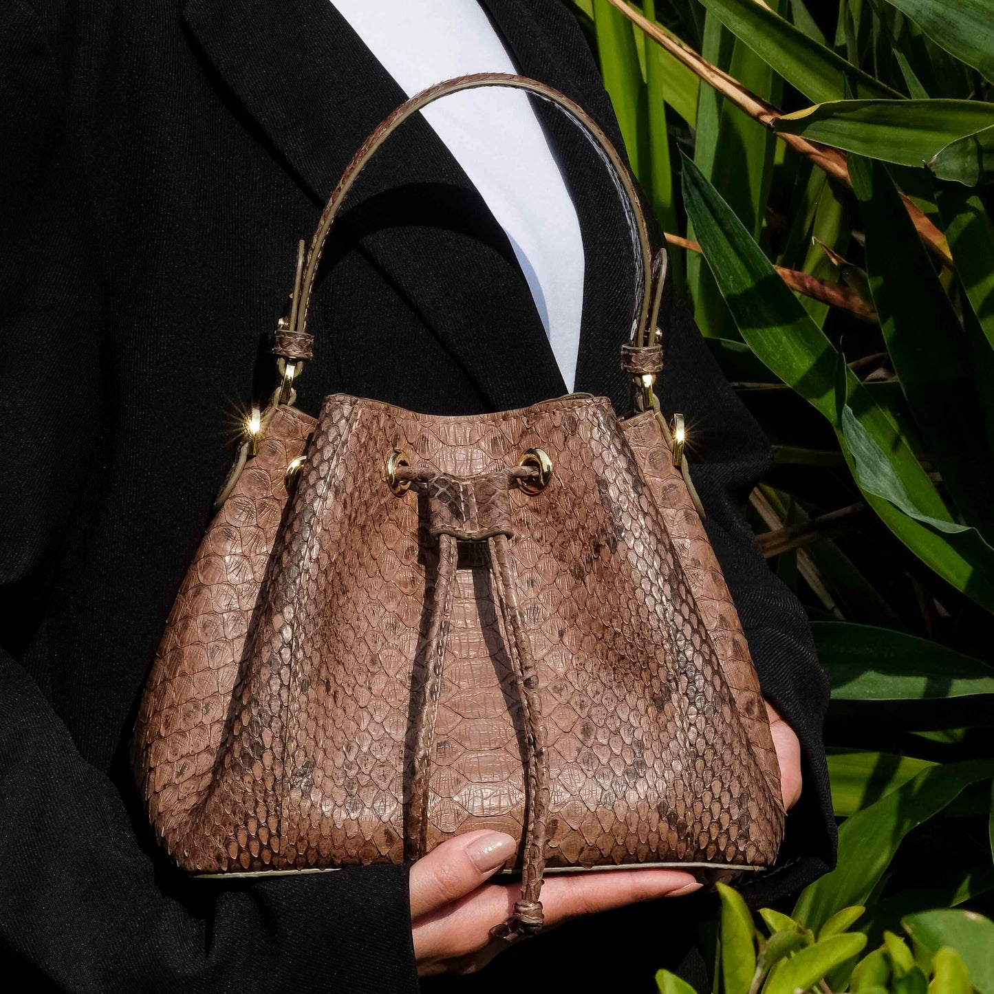 Gray Matt - Bucket Bag Python