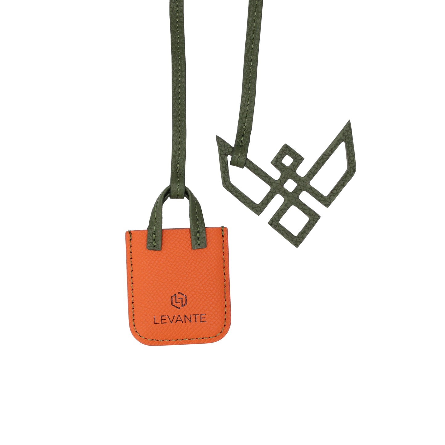 Leather Charms - Orange mini bag w/ Logo - Levante Luxury x Erada Fitness