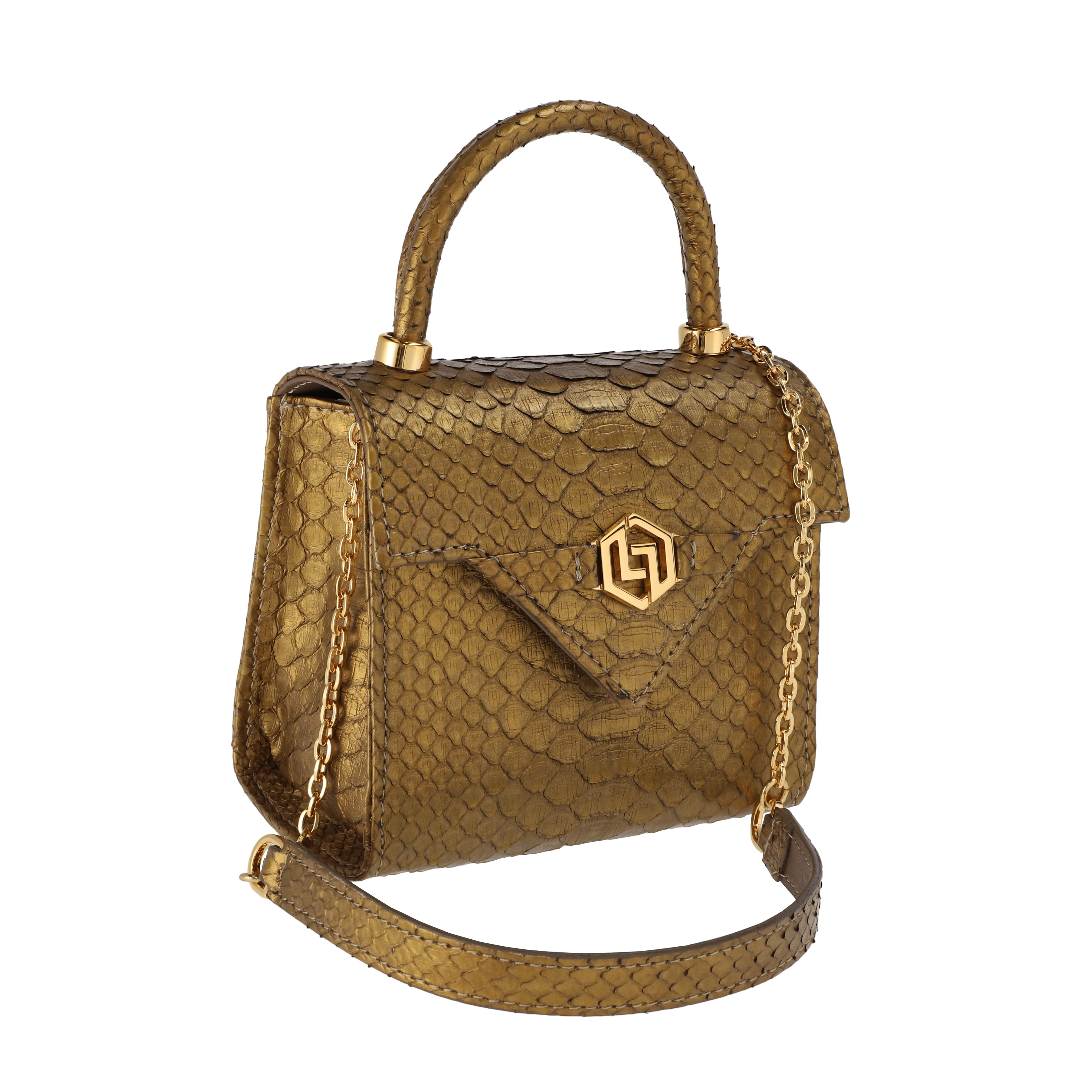 Gold Python Handbags Pure Gold - Micro Bag Python – Levante luxury