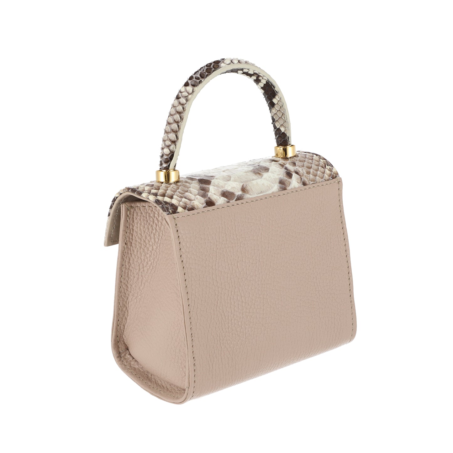 Natural w/ cream combo - Micro Bag Python with Cream Cow Leather