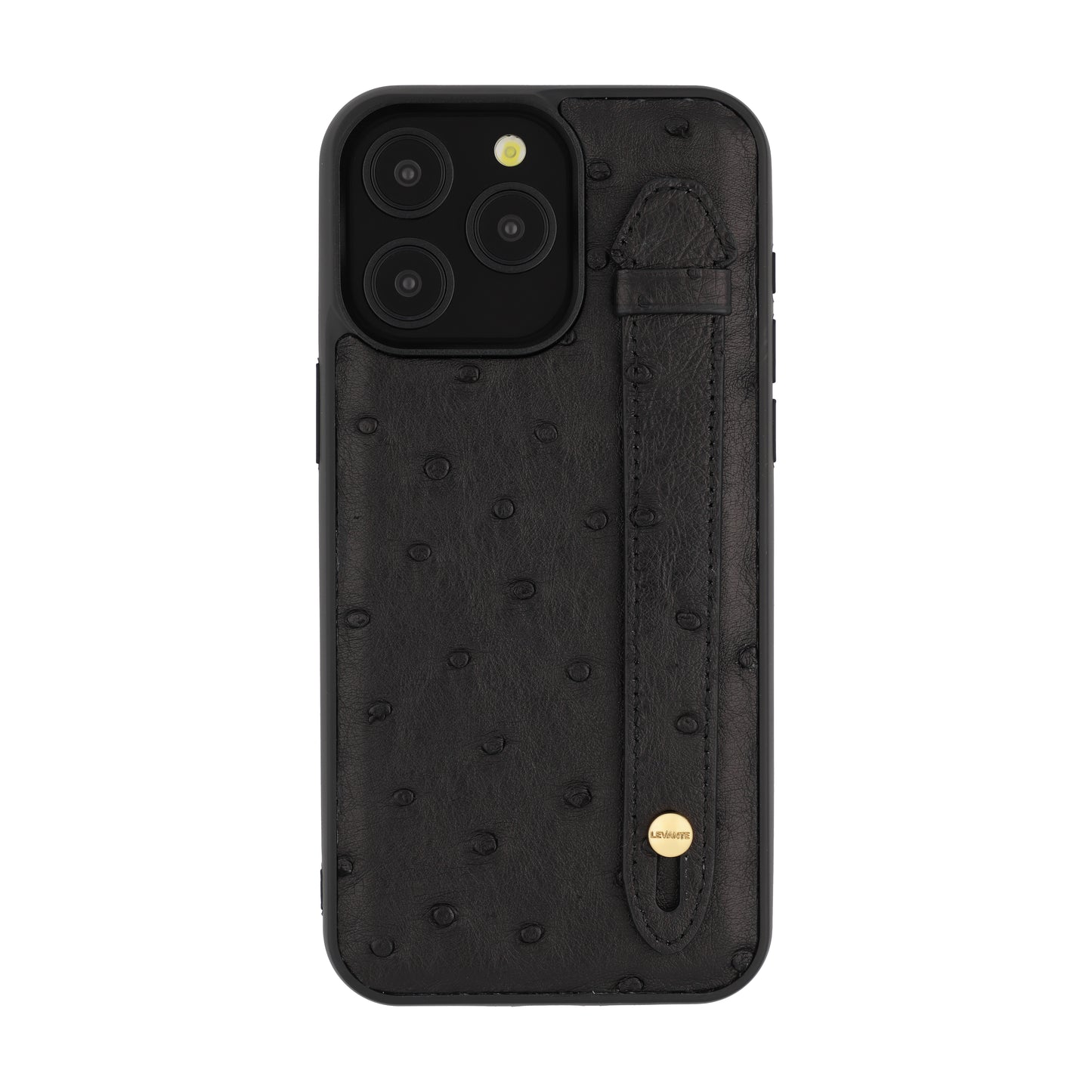 Black - iPhone 15 pro max mobile case Ostrich (Gold Stud)