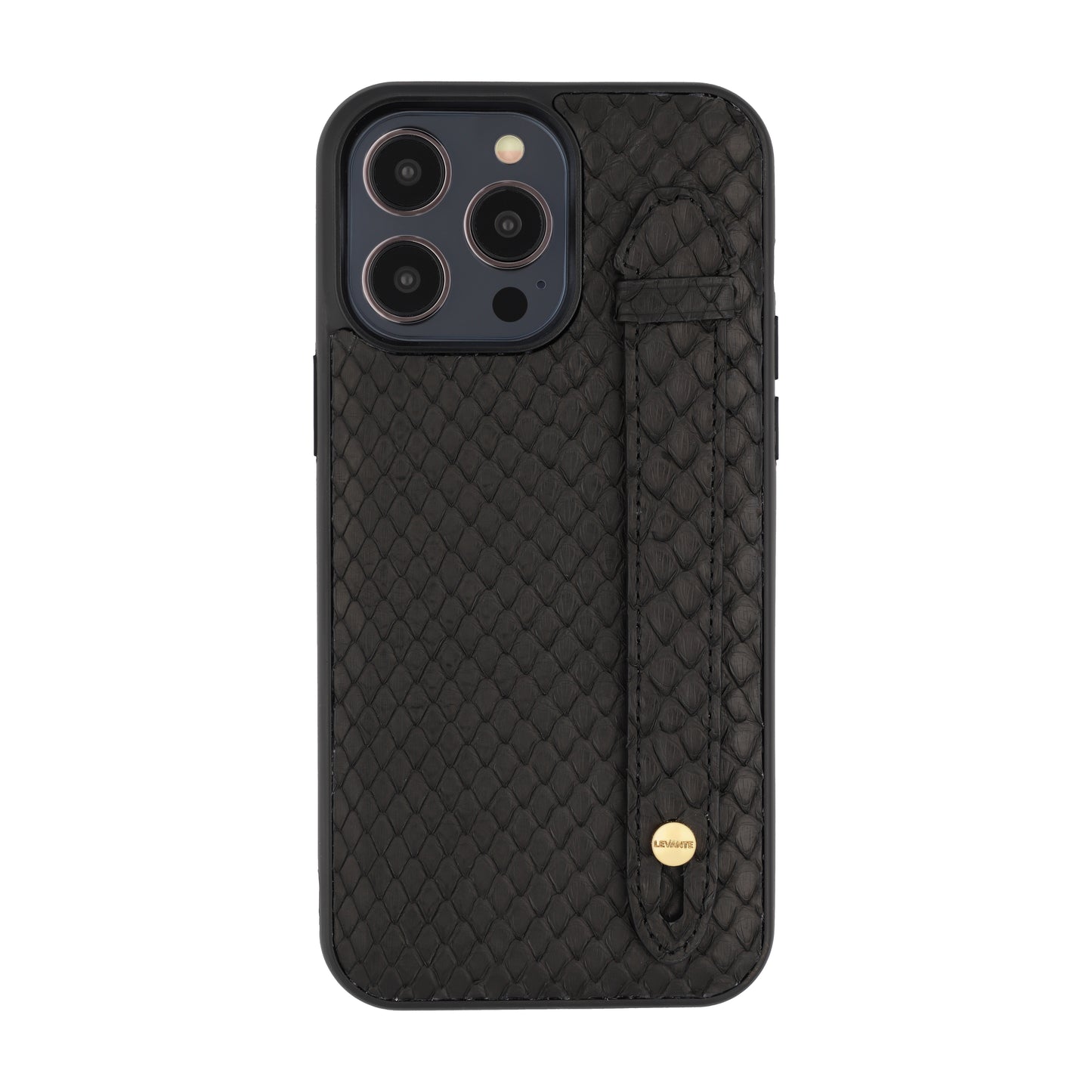 Black - iPhone 14 pro max mobile case Python (Gold Stud)