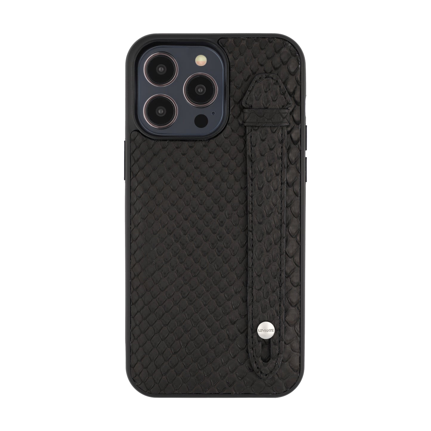 Black - iPhone 14 pro max mobile case Python (Silver Stud)