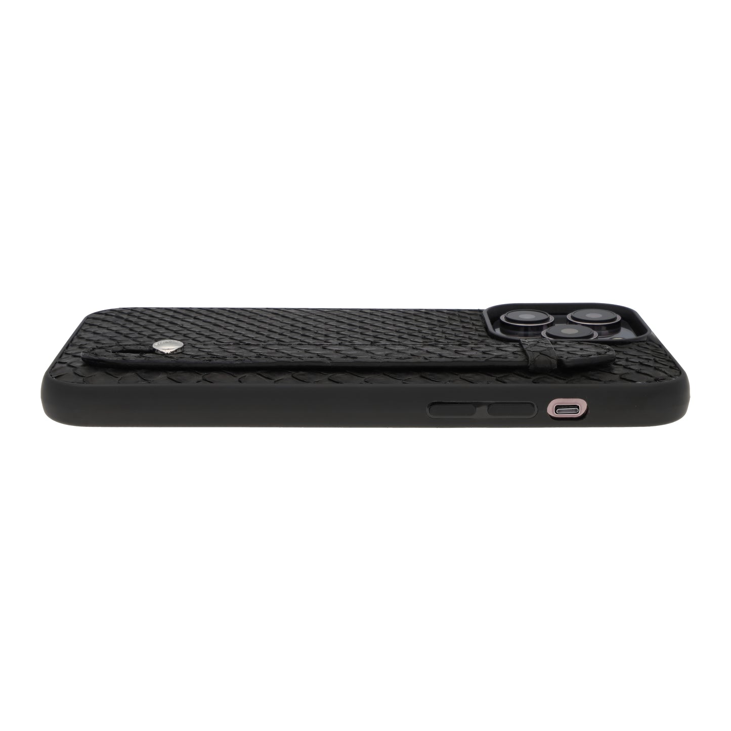 Black - iPhone 14 pro max mobile case Python (Silver Stud)