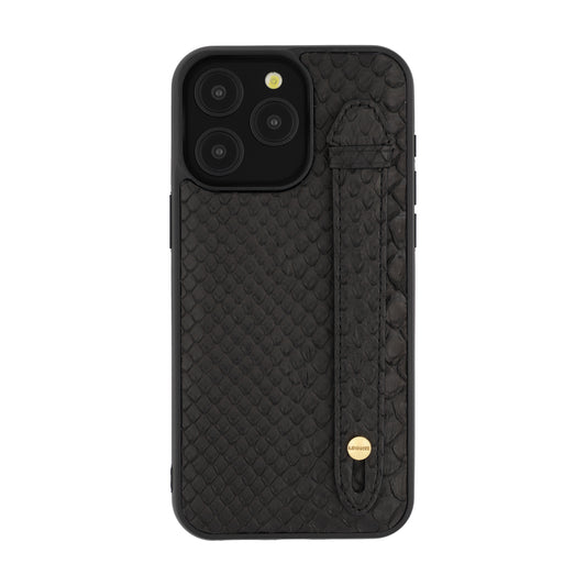 Black - iPhone 15 pro max mobile case Python (Gold Stud)