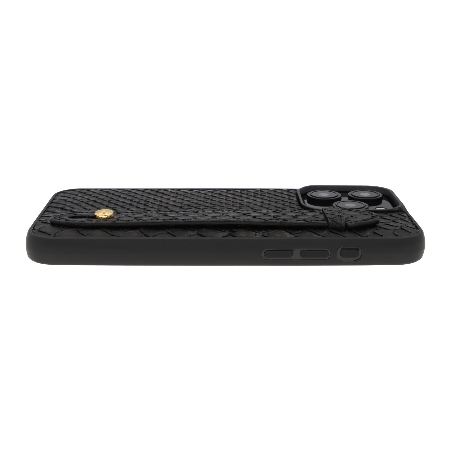 Black - iPhone 15 pro max mobile case Python (Gold Stud)