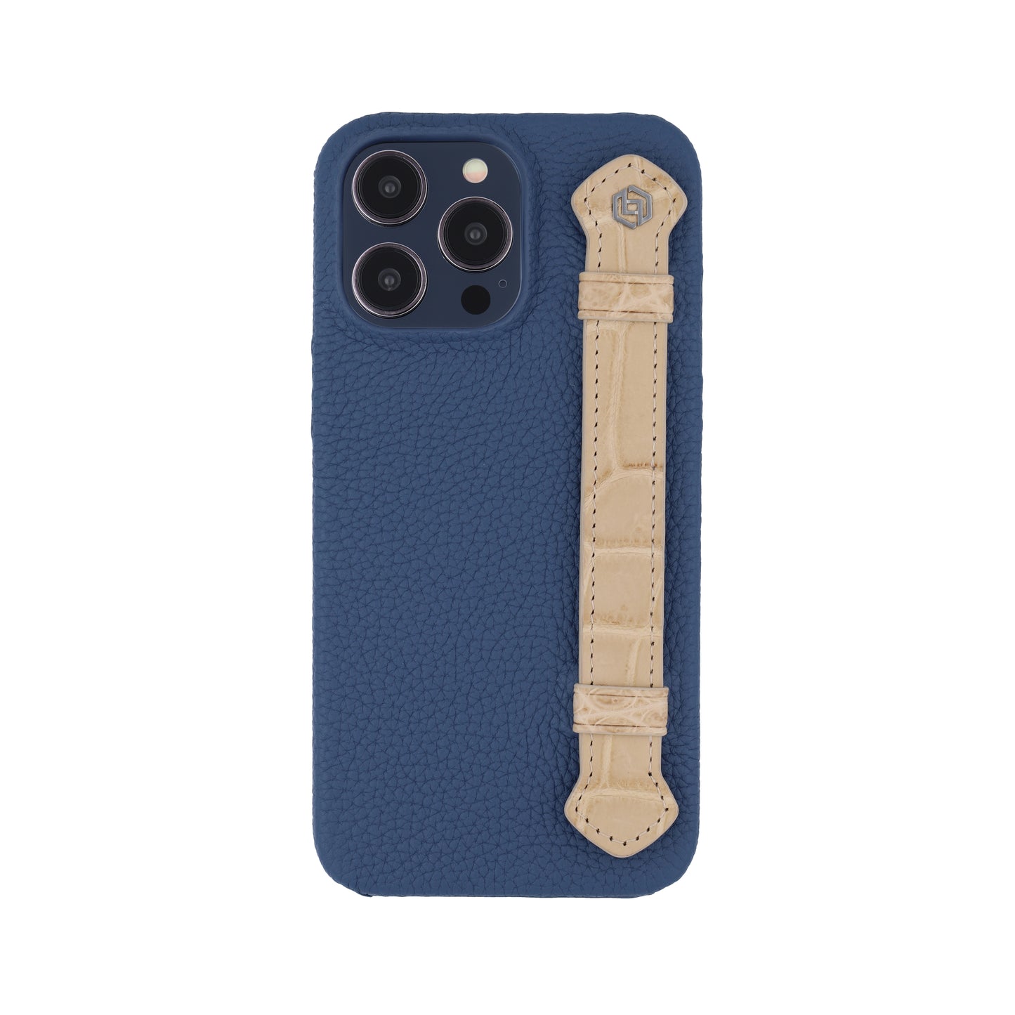 Blue with crocodile side strap Beige - iPhone 14 pro max