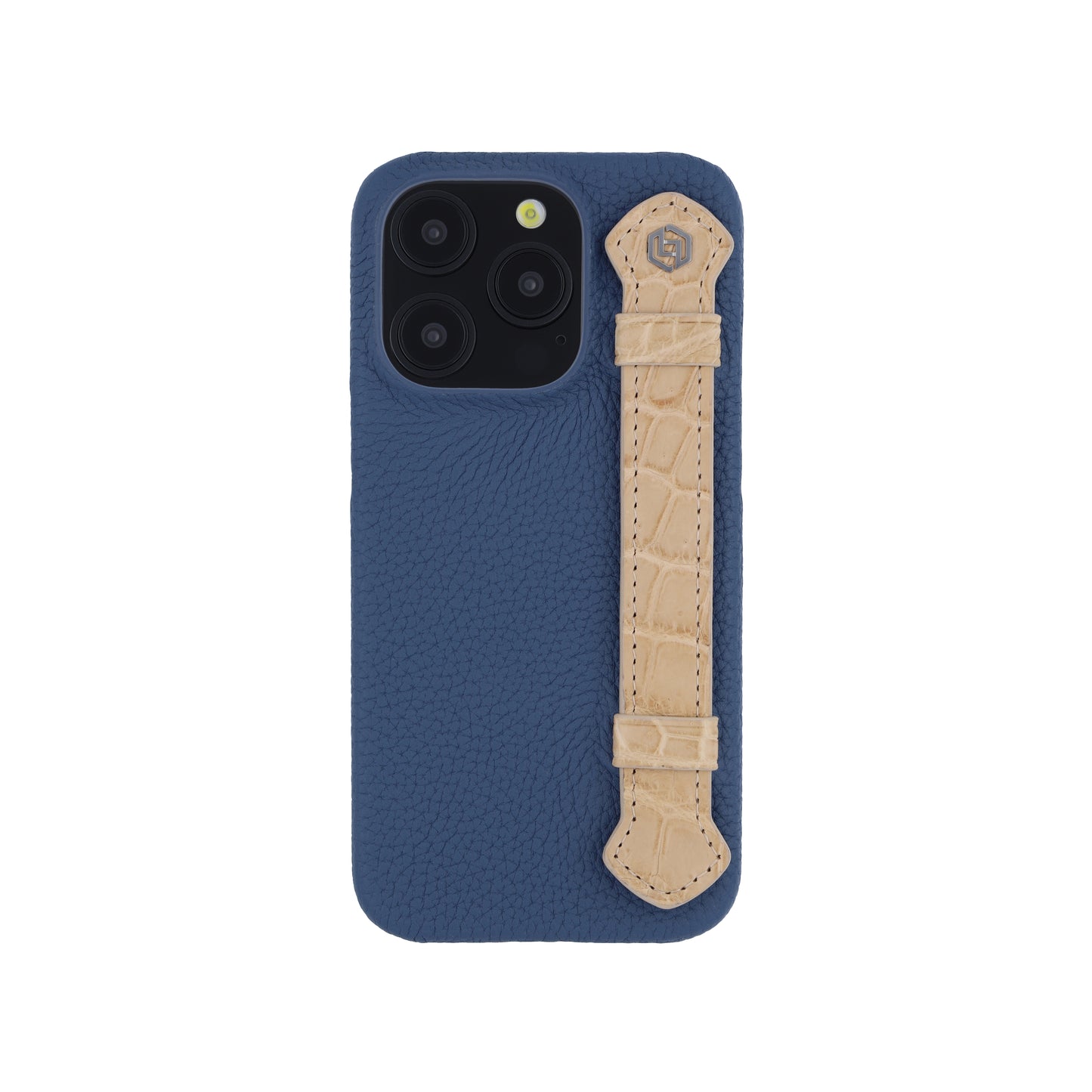 Blue with crocodile side strap Beige - iPhone 15 pro