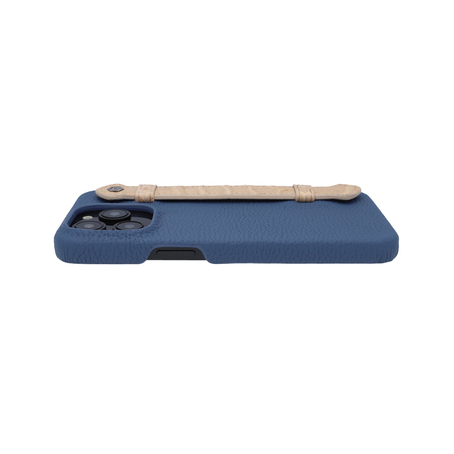 Blue with crocodile side strap Beige - iPhone 15 pro max