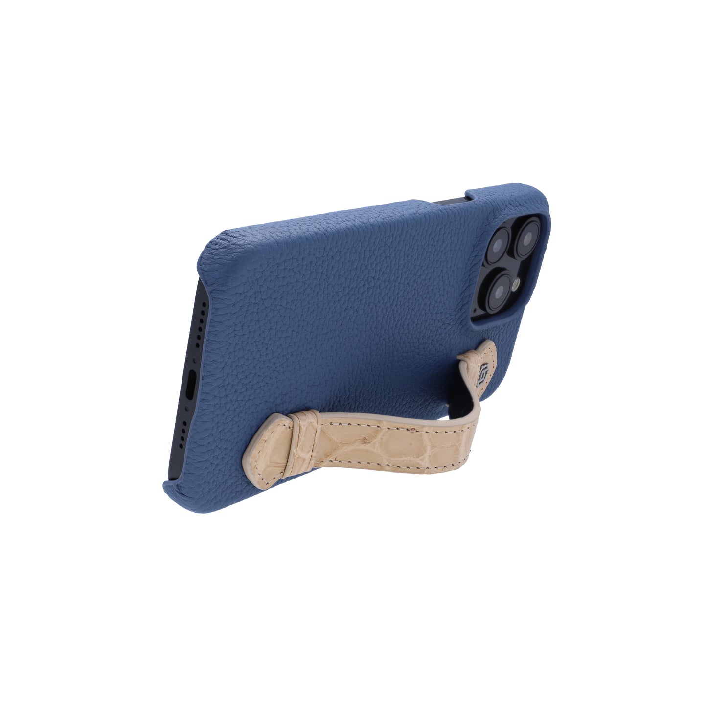 Blue with crocodile side strap Beige - iPhone 15 pro max