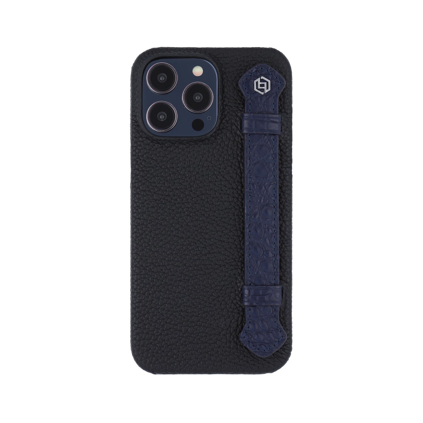 Black with crocodile side strap Blue - iPhone 14 pro max