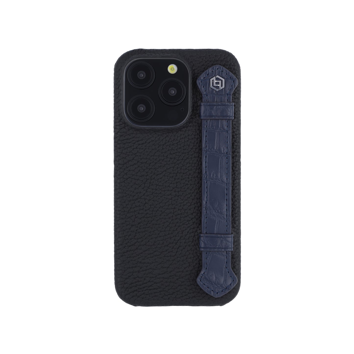 Black with crocodile side strap Blue - iPhone 15 pro