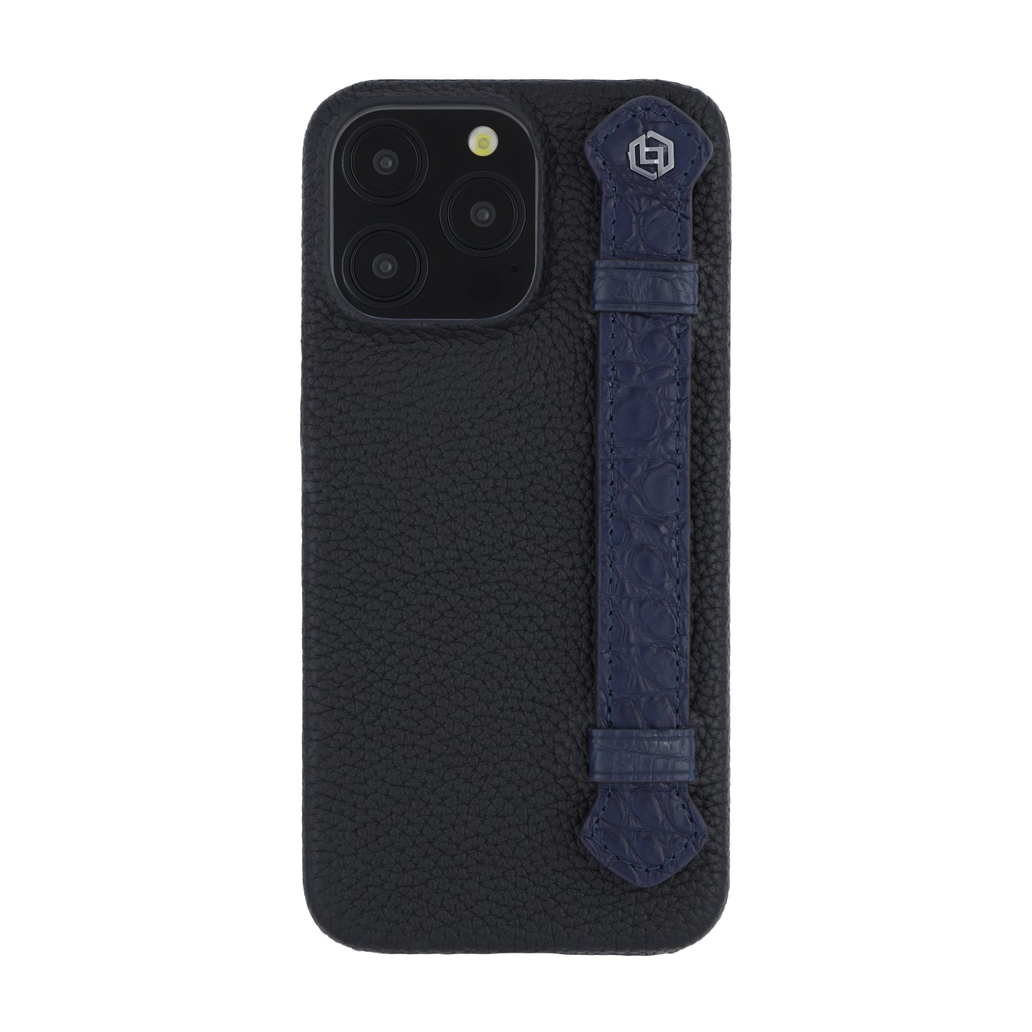 Black with crocodile side strap Blue - iPhone 15 pro max