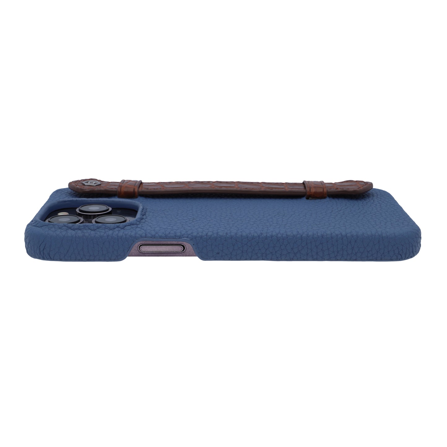 Blue with crocodile side strap Brown - iPhone 14 pro max