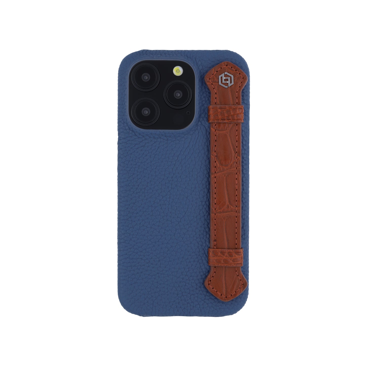 Blue with crocodile side strap Brown - iPhone 16 pro