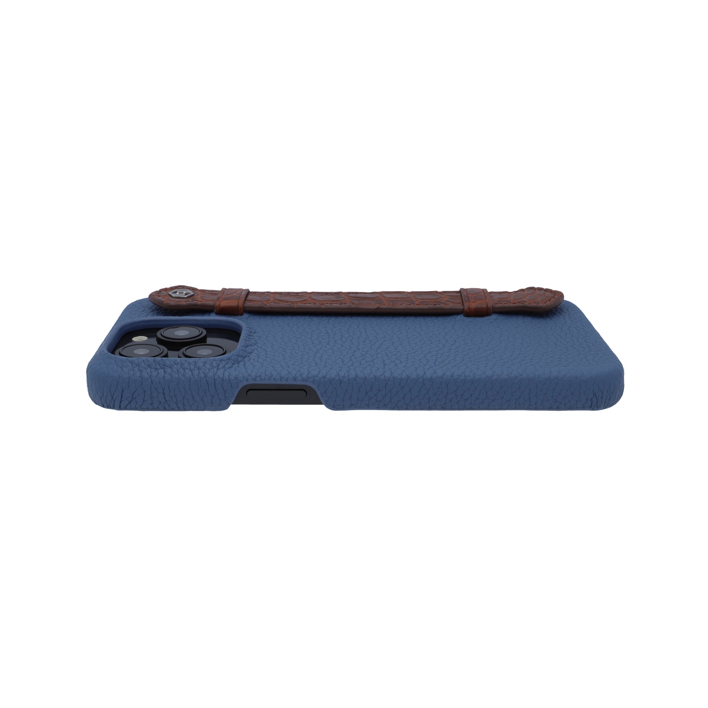 Blue with crocodile side strap Brown - iPhone 15 pro max