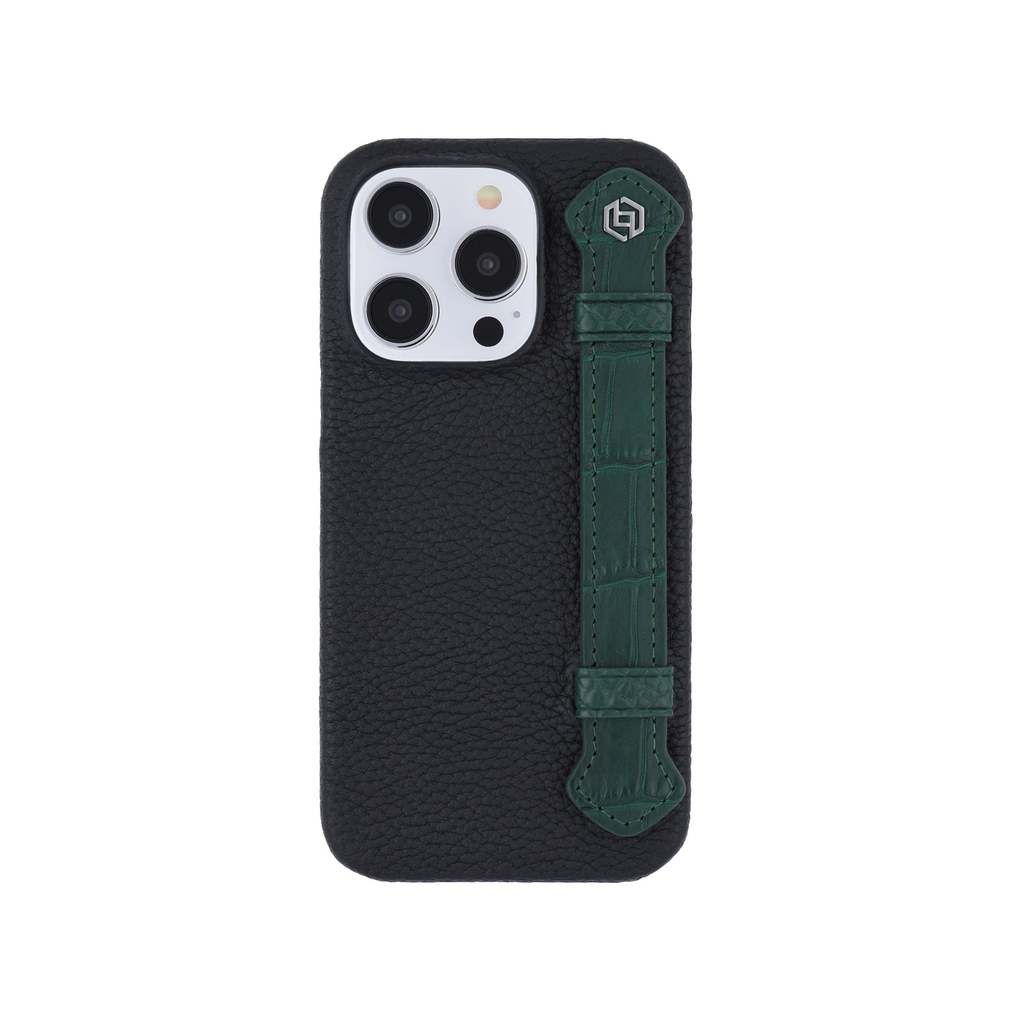 Black with crocodile side strap Green - iPhone 14 pro