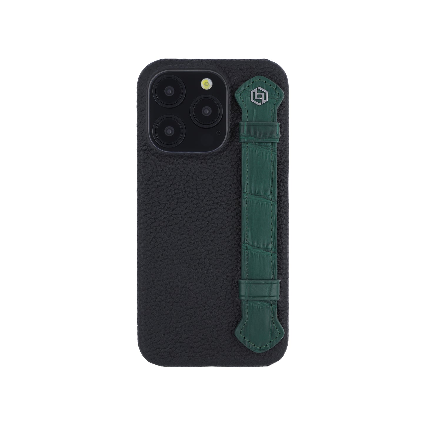 Black with crocodile side strap Green - iPhone 15 pro