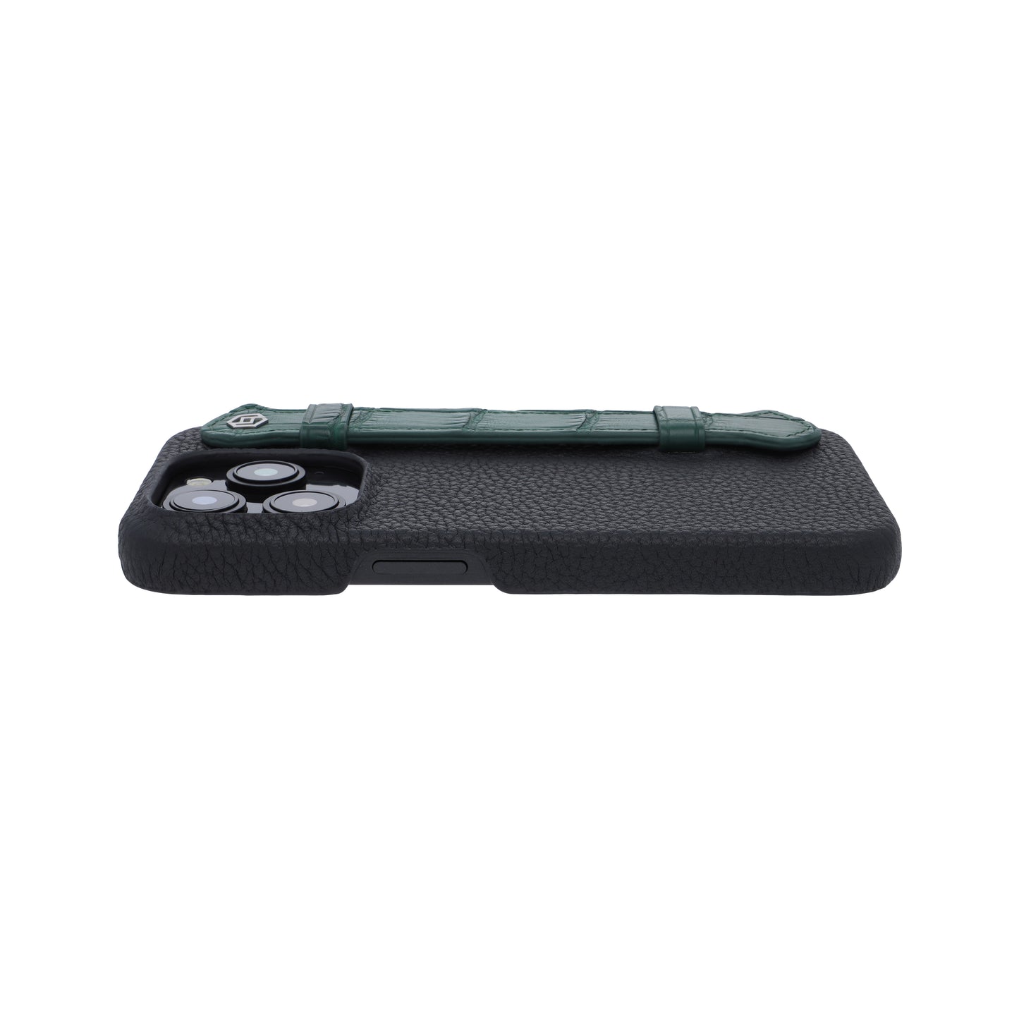 Black with crocodile side strap Green - iPhone 15 pro