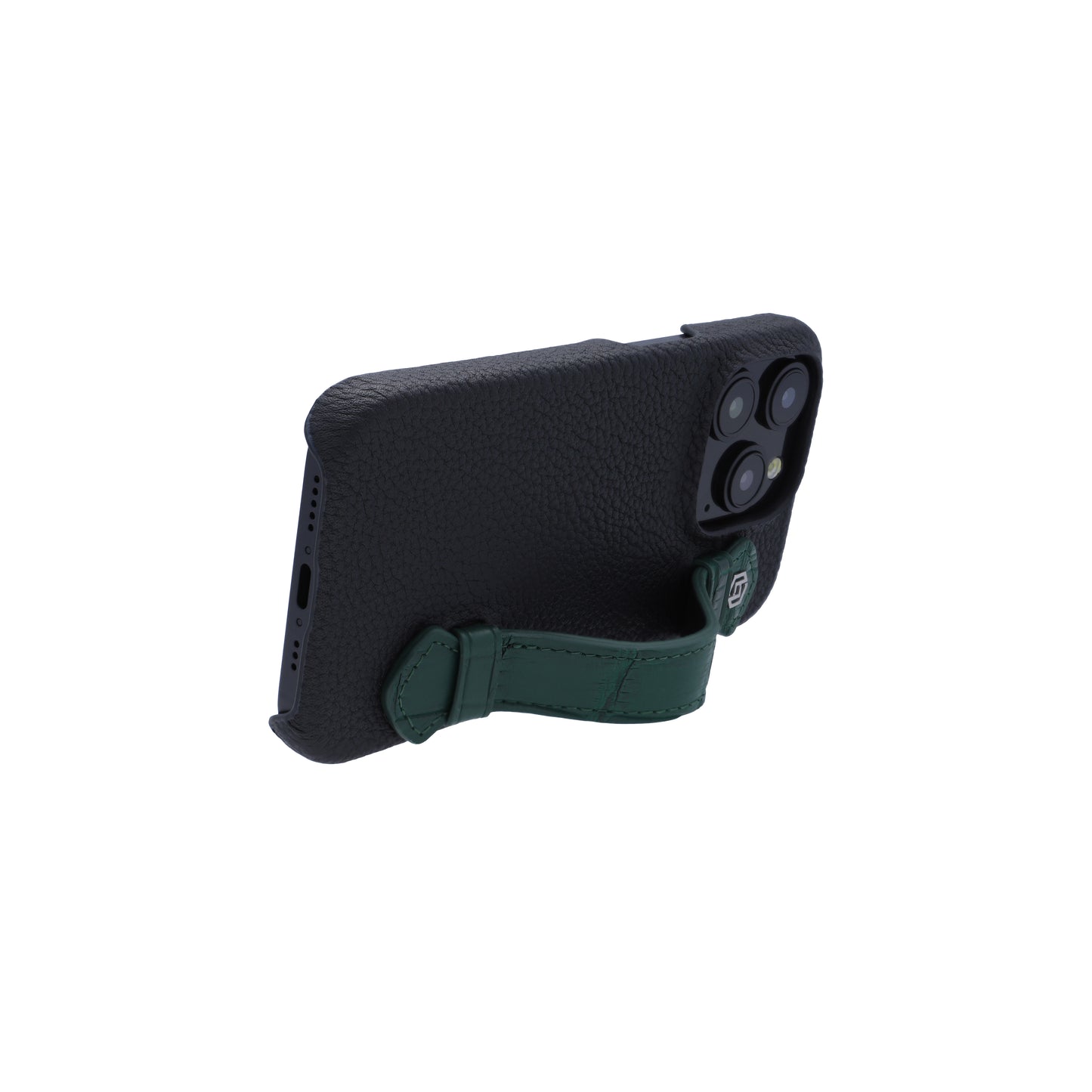 Black with crocodile side strap Green - iPhone 15 pro