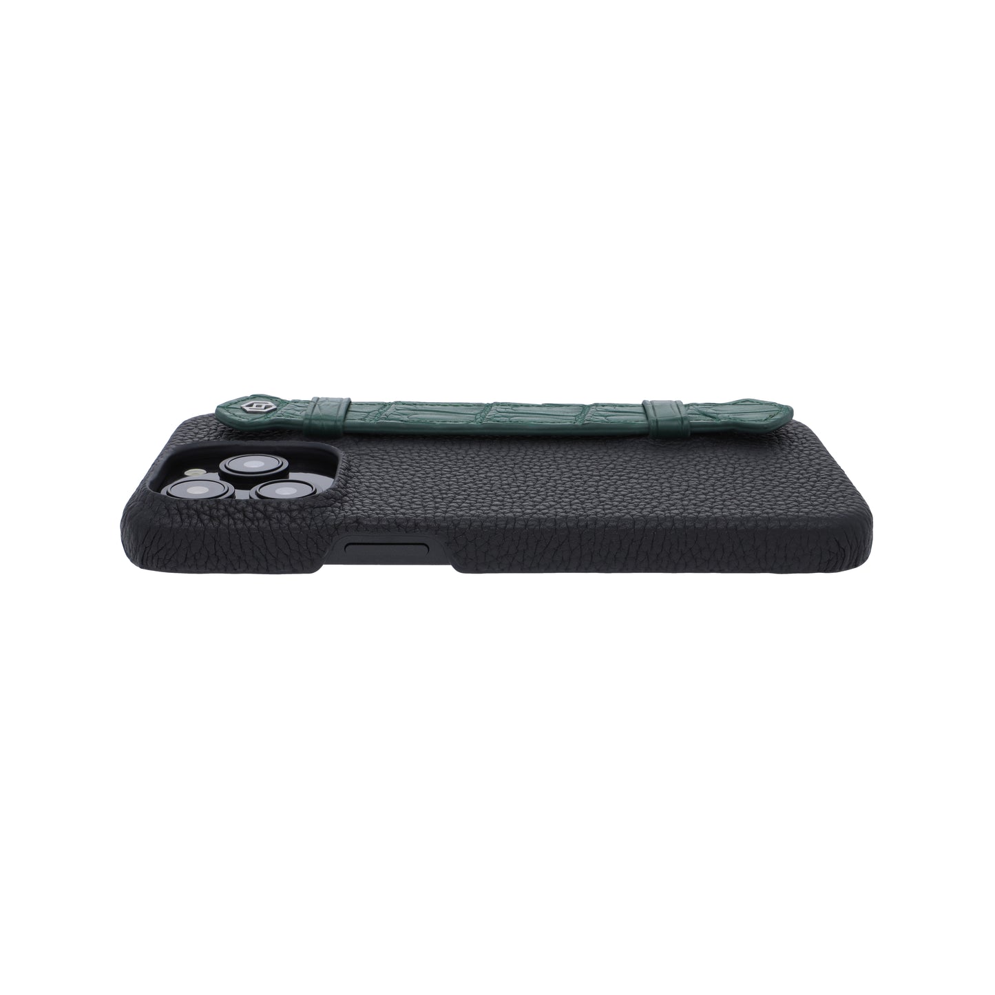 Black with crocodile side strap Green - iPhone 15 pro max