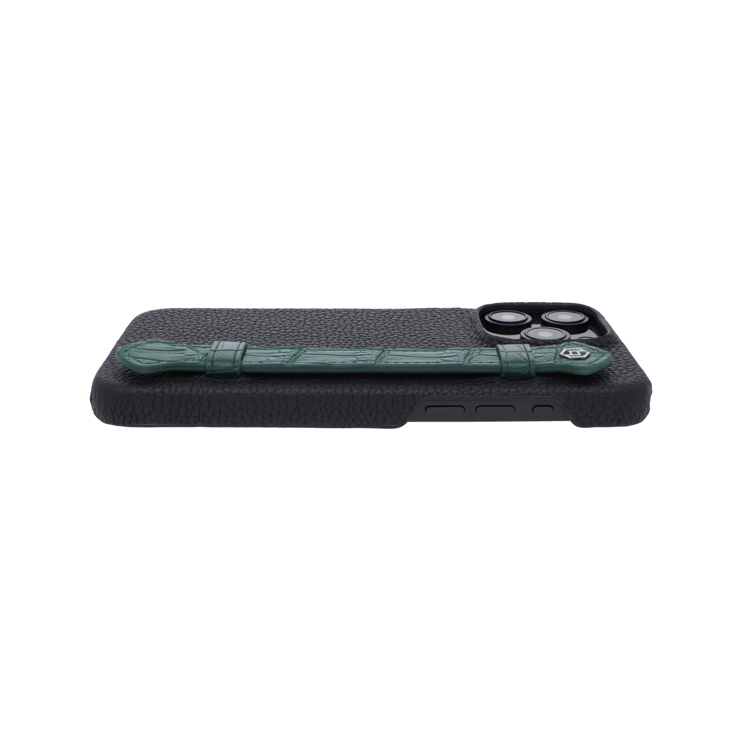 Black with crocodile side strap Green - iPhone 15 pro max