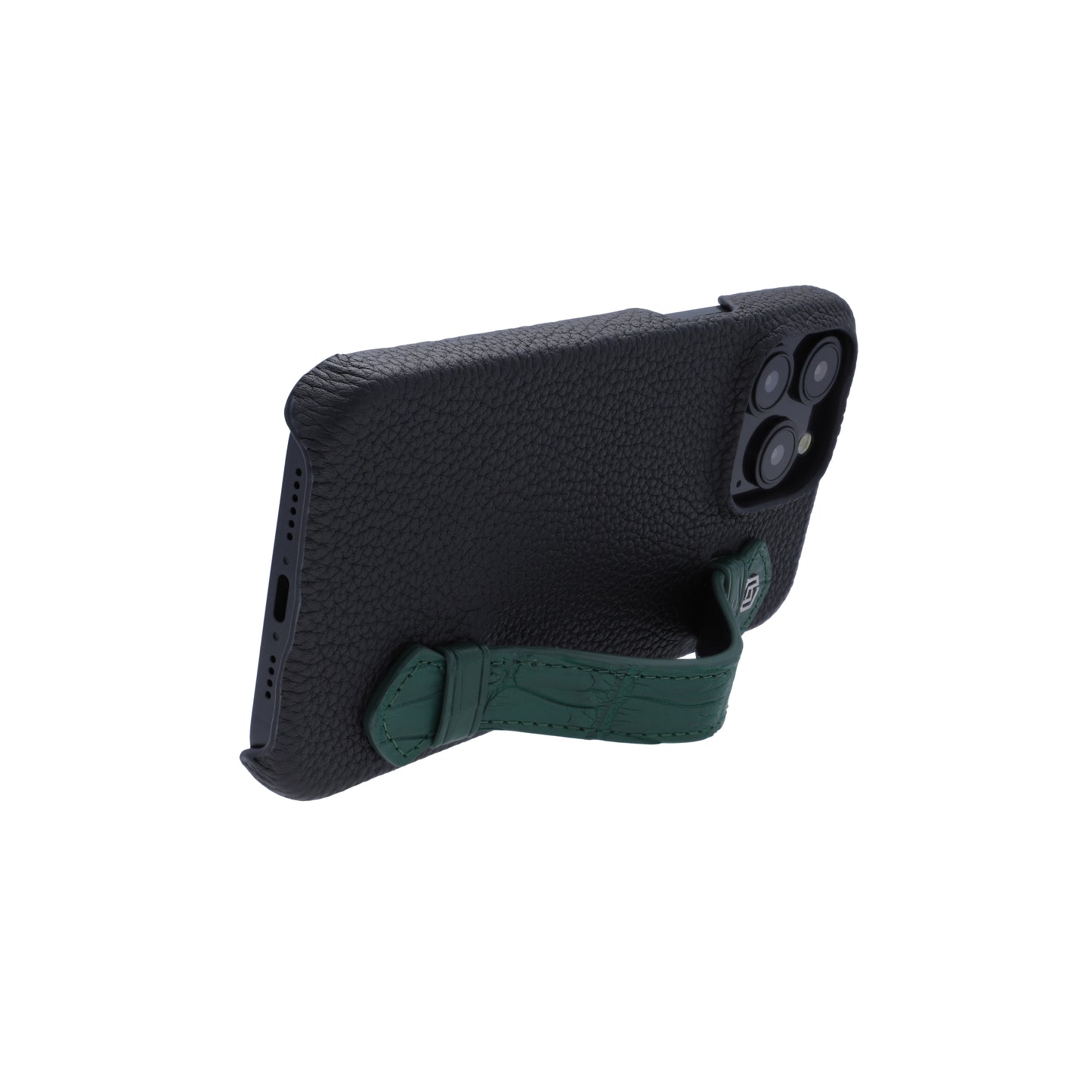 Black with crocodile side strap Green - iPhone 15 pro max