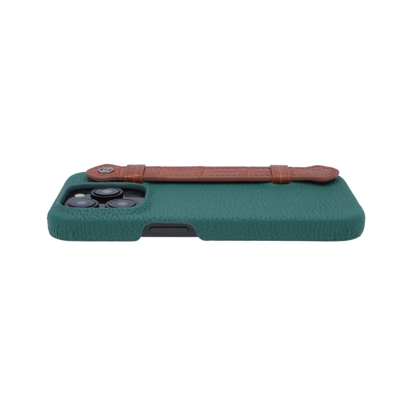 Green with crocodile side strap Brown - iPhone 15 pro