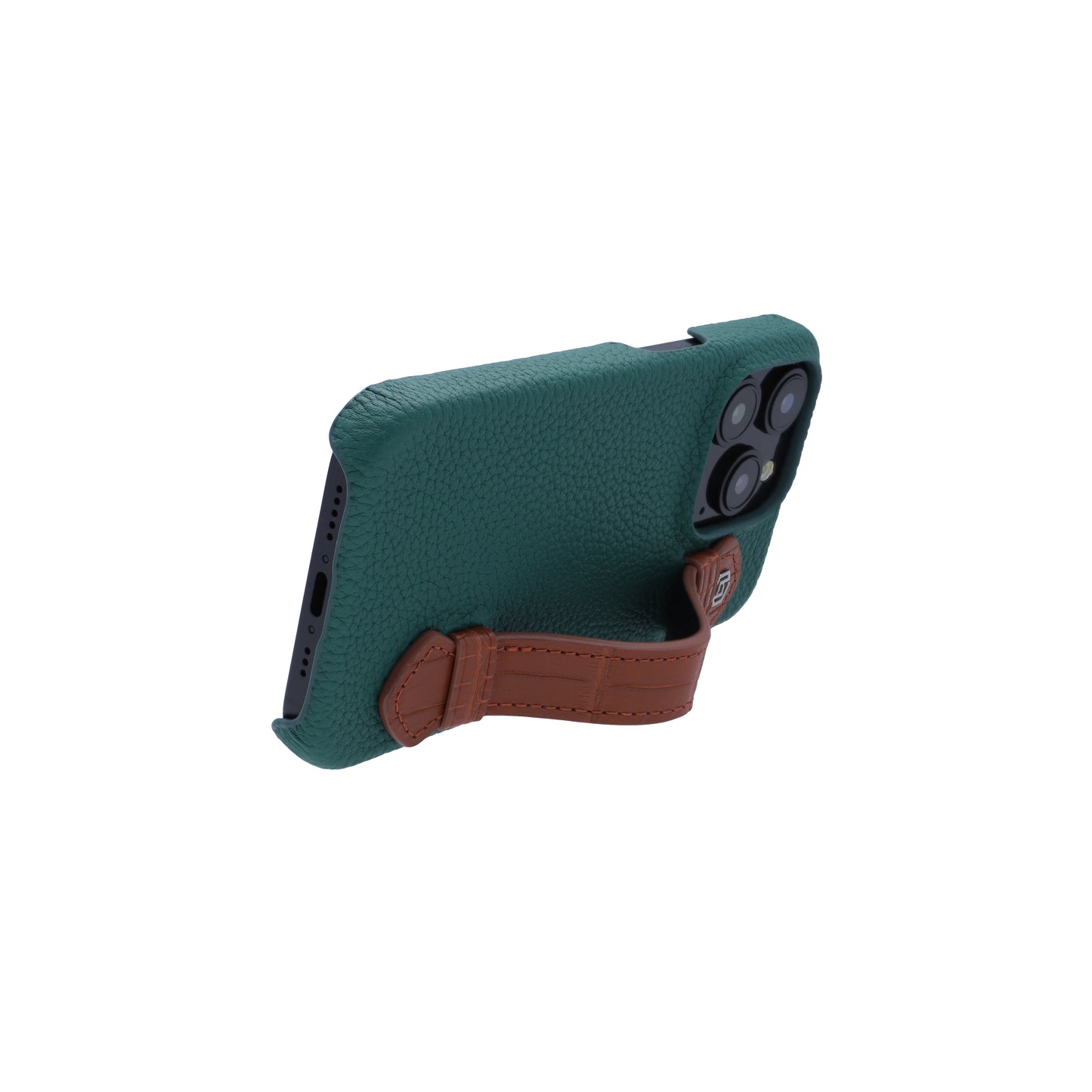 Green with crocodile side strap Brown - iPhone 15 pro