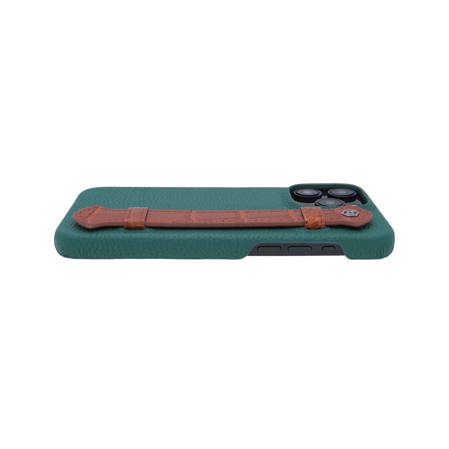 Green with crocodile side strap Brown - iPhone 15 pro max