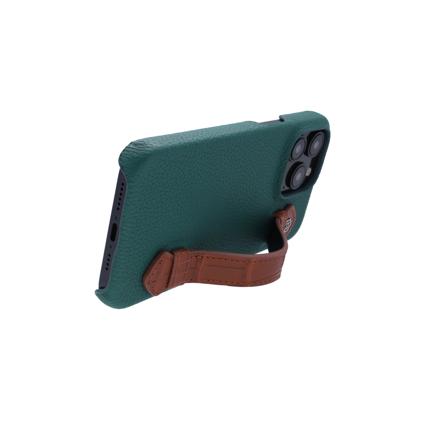 Green with crocodile side strap Brown - iPhone 15 pro max