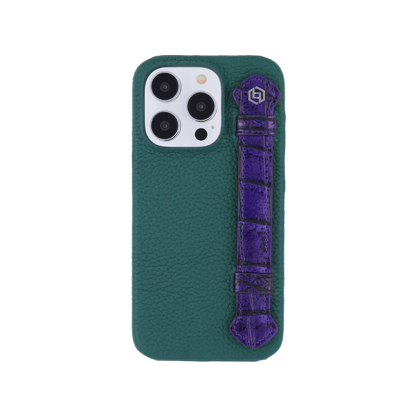 Green with crocodile side strap Metallic Purple - iPhone 14 pro