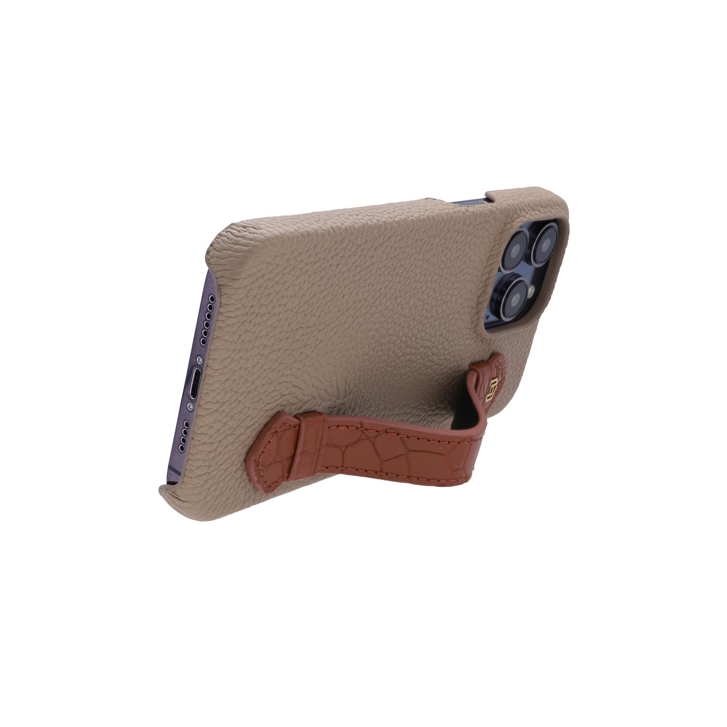 Khaki with crocodile side strap Brown - iPhone 14 pro max