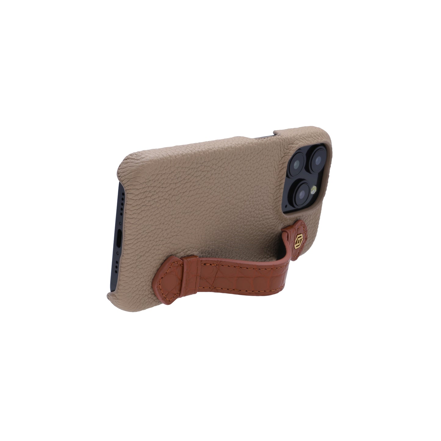 Khaki with crocodile side strap Brown - iPhone 15 pro