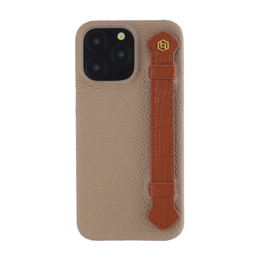 Khaki with crocodile side strap Brown - iPhone 15 pro max