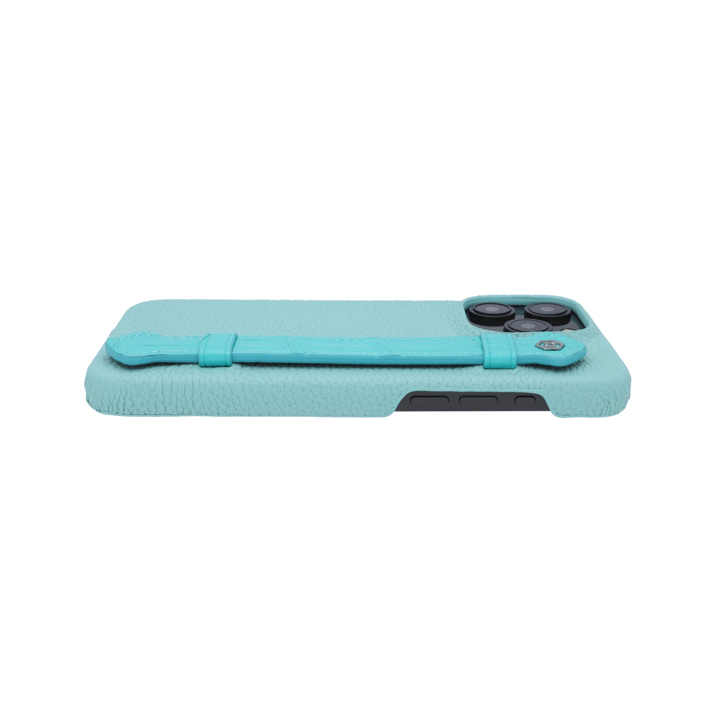 Macron Blue with crocodile side strap Turquoise - iPhone 15 pro max