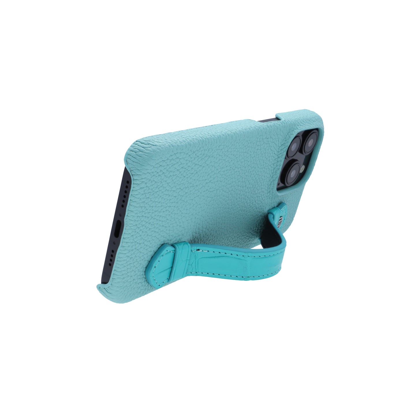 Macron Blue with crocodile side strap Turquoise - iPhone 15 pro max